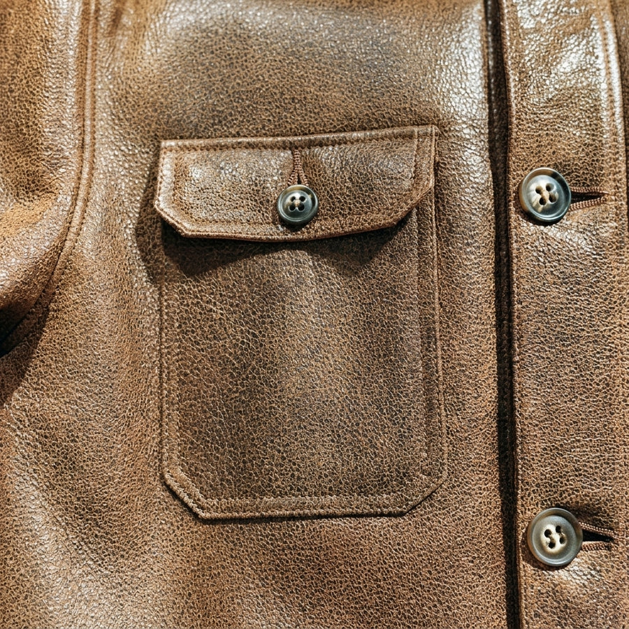 Corium Men's Brown Leather Jacket with Fur Lining