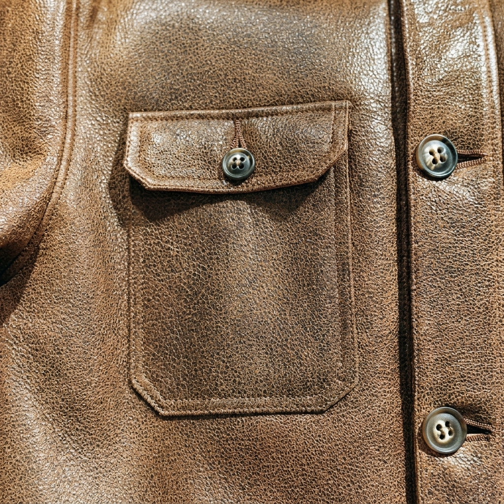 Corium Men's Brown Leather Jacket with Fur Lining