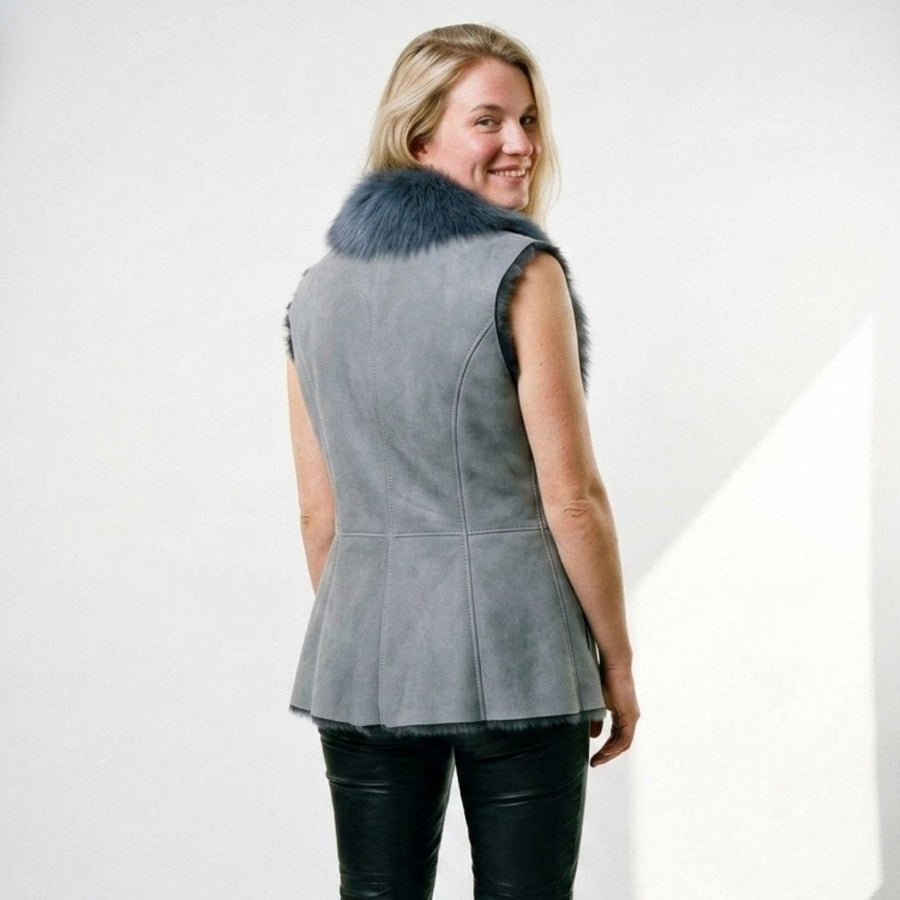 Nebula Women's Dark Grey Faux Fur Vest