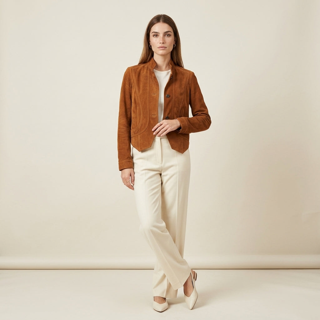 Tenedos Whiskey Suede Jacket