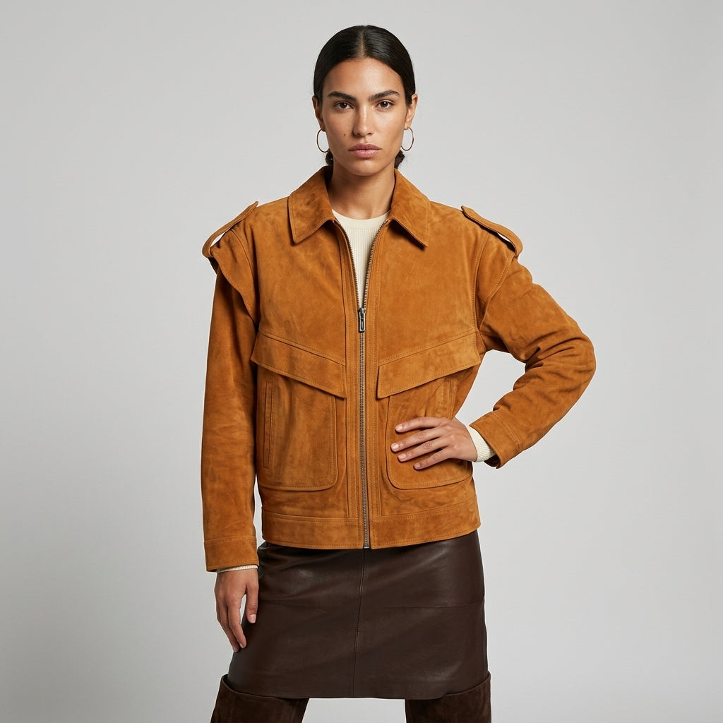 PATARA — Taba Süet Oversize Ceket