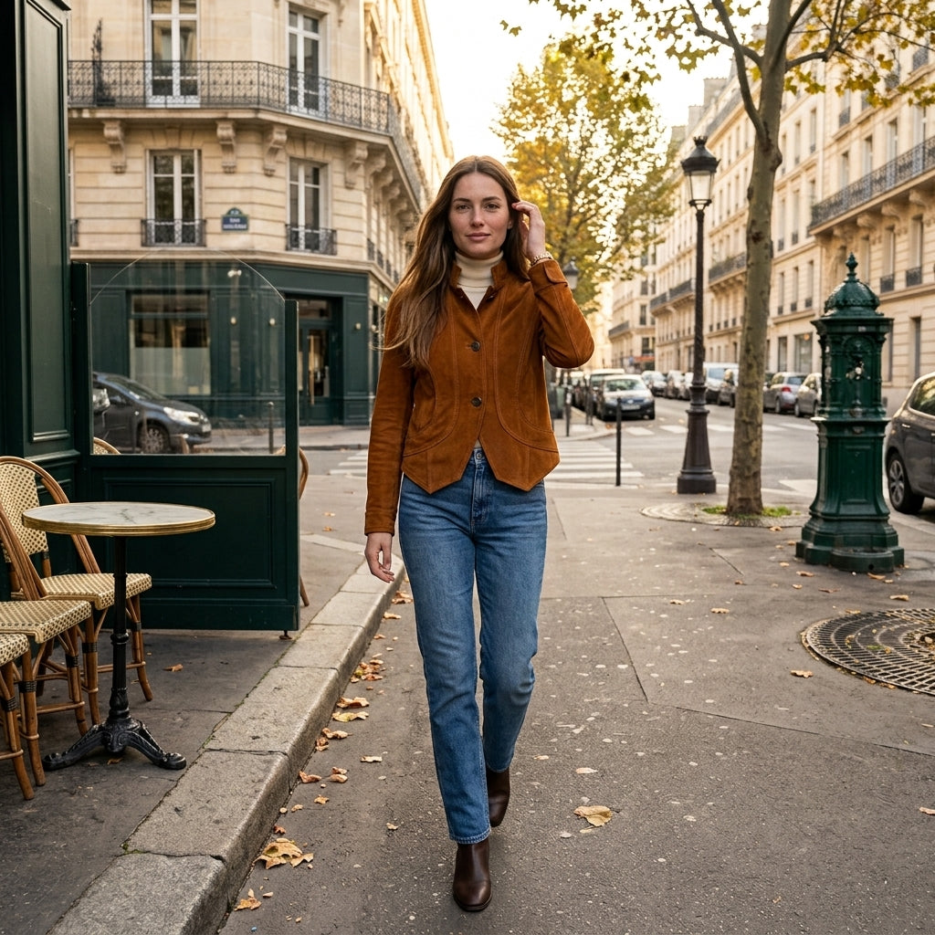 Tenedos Whiskey Suede Jacket